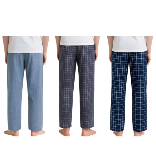 Men's Pajama Pants Lightweight Cotton Pjs Bottoms Sleepwear Sleep & Lounge with Pocket 2Pack or 3Pack2