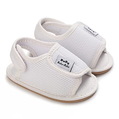 Baby Girls Boys Sandals Infant Toddler Shoes First Walkers Prewalkers Mesh Soft Sole Sneakers Casual (White, 4 Infant)2