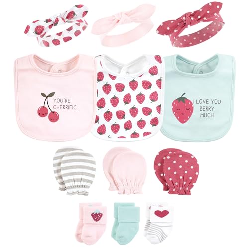 Image of Hudson Baby Baby Caps Or Headbands, Bibs, Mittens and Socks 12pc Set