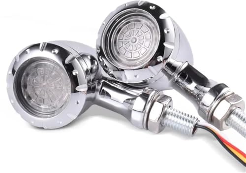 Feu arrière clignotant moto chromé noir 12V 10mm pour custom