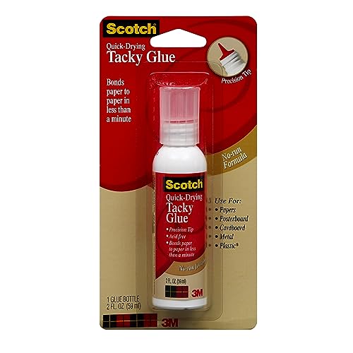 3M Commercial Office Supply Div. Products - Tacky Glue, Quick Drying, Dries Clear, Nontoxic, Acid-free, 2 oz - Sold as 1 PK - Scotch Quick-drying Tacky Glue offers an ideal way to bond papers, foam - image 4