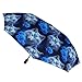 CWECVWE Windproof Automatic Umbrella with Sun-Protective Black Lining and Fashionable Printed Exterior for Outdoor Use, Blue Rose Wolf