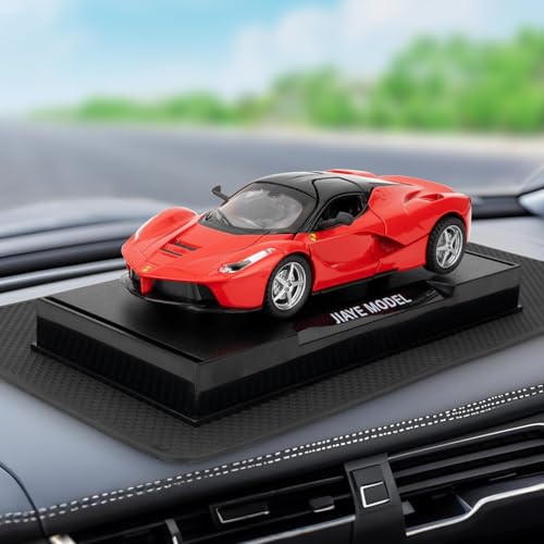 TGRCM-CZ Car Interior Ornaments with Non-Slip Fixed Pads, 1/32 Scale Die-Cast Alloy Car Dashboard Decoration with Sound and Light Function for Men and Women Red