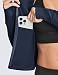 PINSPARK Laufjacke Damen Kurze Sportjacke Langarm Trainingsjacke Yoga Jacke Fitness Sweatjacke Reißverschlusstaschen mit Daumenlöchern Blau M
