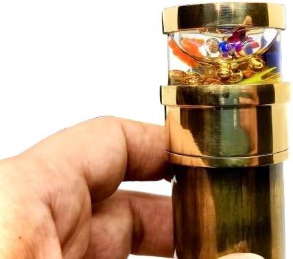 Handcrafted Brass Kaleidoscope in Gift Box – Vintage Antique Design with 3D Mirror Lens, Ideal Gift for Adults, Birthday & Special Valentine's Day Gifts for Men & Women