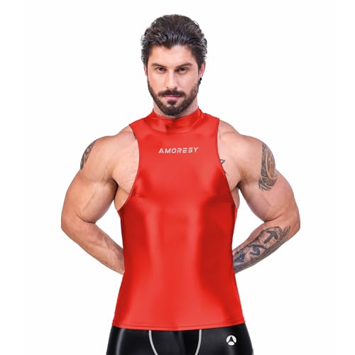 [AMORESY] �A�����V�[ ���� �n�C�l�b�N �x�X�g vest �g�b�v�X ���Ȃ� ���� �X�g���b�` Sliktex Classic UV�h�~ �z���ʋC Hercules (JP, �A���t�@�x�b�g, L, ���b�h)