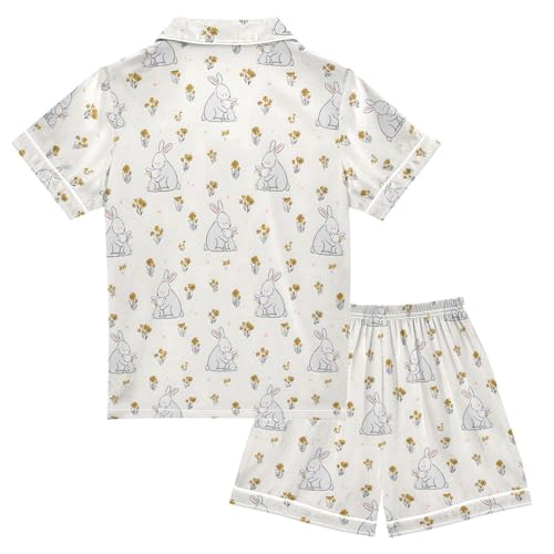 Satin Pajamas Button Down Animals Print 2 Piece Set Cozy Silk Sleepwear Summer Loungewear2