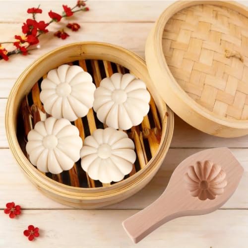 Image of Wooden Bao Bun Maker,Baozi Maker Machine,Wooden Steam Bun Mold,This Kitchen Appliances And Gadgets Is the Best Gift for Asian Food Enthusiasts And Dumpling Maker (Steamed Bun C)
