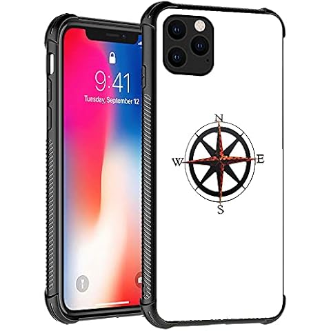 iPhone 13 Pro Max Case, Points of Compass Direction Arrows Pattern Design iPhone 13 Pro Max Cases for Men, Shockproof Anti-Scratch Case for Apple Cover