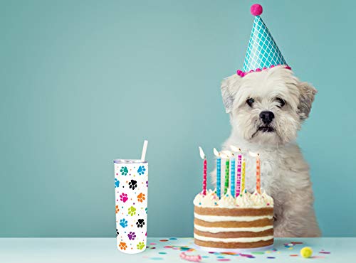 Vacuum Insulated Stainless Steel Dog Skinny Tumbler With Straw - Coffee Mug With Lid - New Dog Owner - Dog Mom - Dog Items For Women - Dog Lovers - Cute Dog Mug - Dog Water Bottle - Mug For Dog Love #TOP5