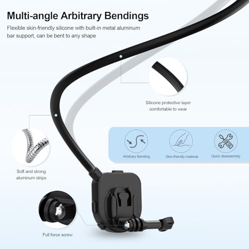 Magnetische Nackenhalterung für Telefone,Nackenhalterung für Telefone,Magnetische POV/Vlog Hals Handyhalterung Nacken-Telefonhalter Bruststativgurt Videoaufnahme iP-hone 15 14 13 12 Android Phones