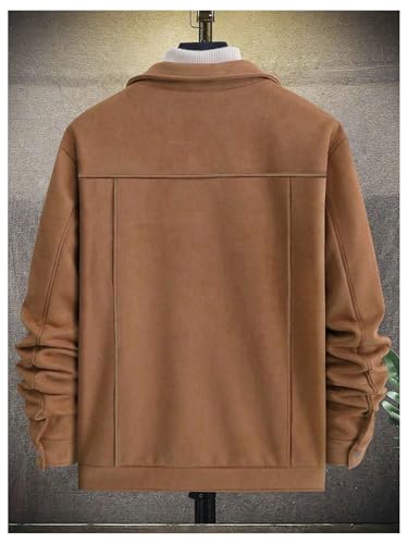 Men's Suede Jackets Vintage Western Jacket Long Sleeve Button Down Collar Work Coat Outerwear2