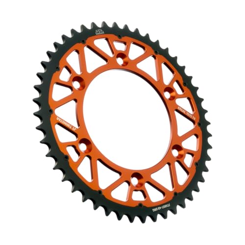 Corona de transmisión Twinstar de 48 dientes y paso 520 en color naranja para moto