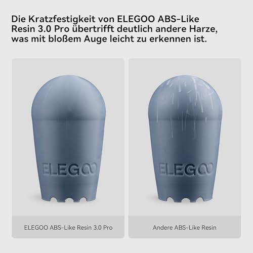 ELEGOO ABS-Like 3.0 Pro Resin Weiß 2000g, Aufgerüstetes 3D-Drucker Harz für höhere Hitze- und Kratzfestigkeit, Kompatibel mit den meisten MSLA/LCD/DLP-Lichtaushärtungs-3D-Druckern