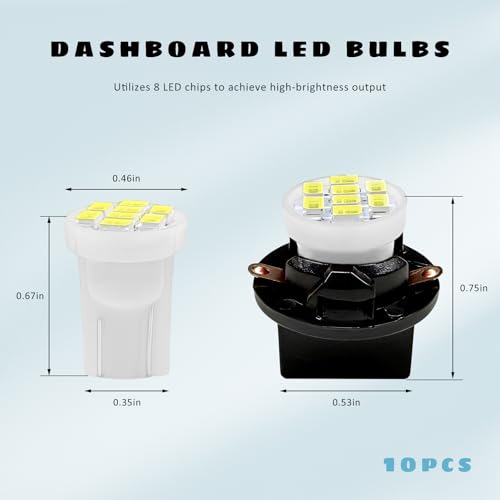 10 PCS Luz LED T10 194 168 para tablero vehículo, blanco miniatura 2