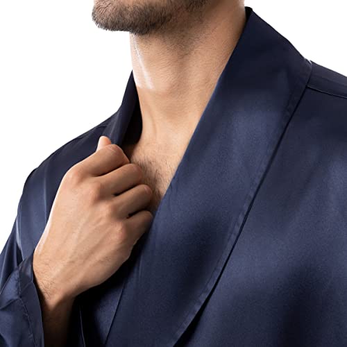 Joseph Abboud Men's Satin Charmeuse Mid-length Robe3
