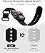 Patented Upgraded Silicone Strap Compatible with Apple Watch Straps 40mm 38mm 41mm 42mm 44mm 45mm 46mm 49mm Women Men,Soft Sport Bands for iWatch Series 11 10 9 8 7 6 5 4 3 2 1 SE Ultra/Black