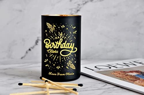 Personalised Candles Gifts for Women Scented Candles Orange Blossom Jasmine Amber Custom Gift Scented Candle Coconut Wax Candle for Her Girl Woman Gift for Birthday 40 Hours(Design 2)