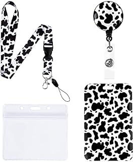 BBLIKE ID Badge Holder,Lanyard-Fashionable ID Card Holders with Badge Reels Retractable,Daisy Badge Holder, Card Slot, Badge Lanyard with 27",for ID Card Keys Tickets,Office School Supplies (C)