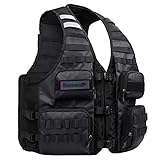 Asvert Chaleco de Pesca, Chaleco de Pesca Multibolsillos, Tamaño Ajustable, Chaleco de Secado Rápido para Mujeres y Hombres, Senderismo al Aire Libre, Ciclismo, Camping, Pesca, Negro