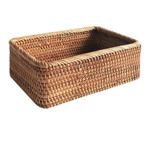 Cesta de mimbre con diseño rectangular ventilado, pack de 2 cajas de almacenamiento 7