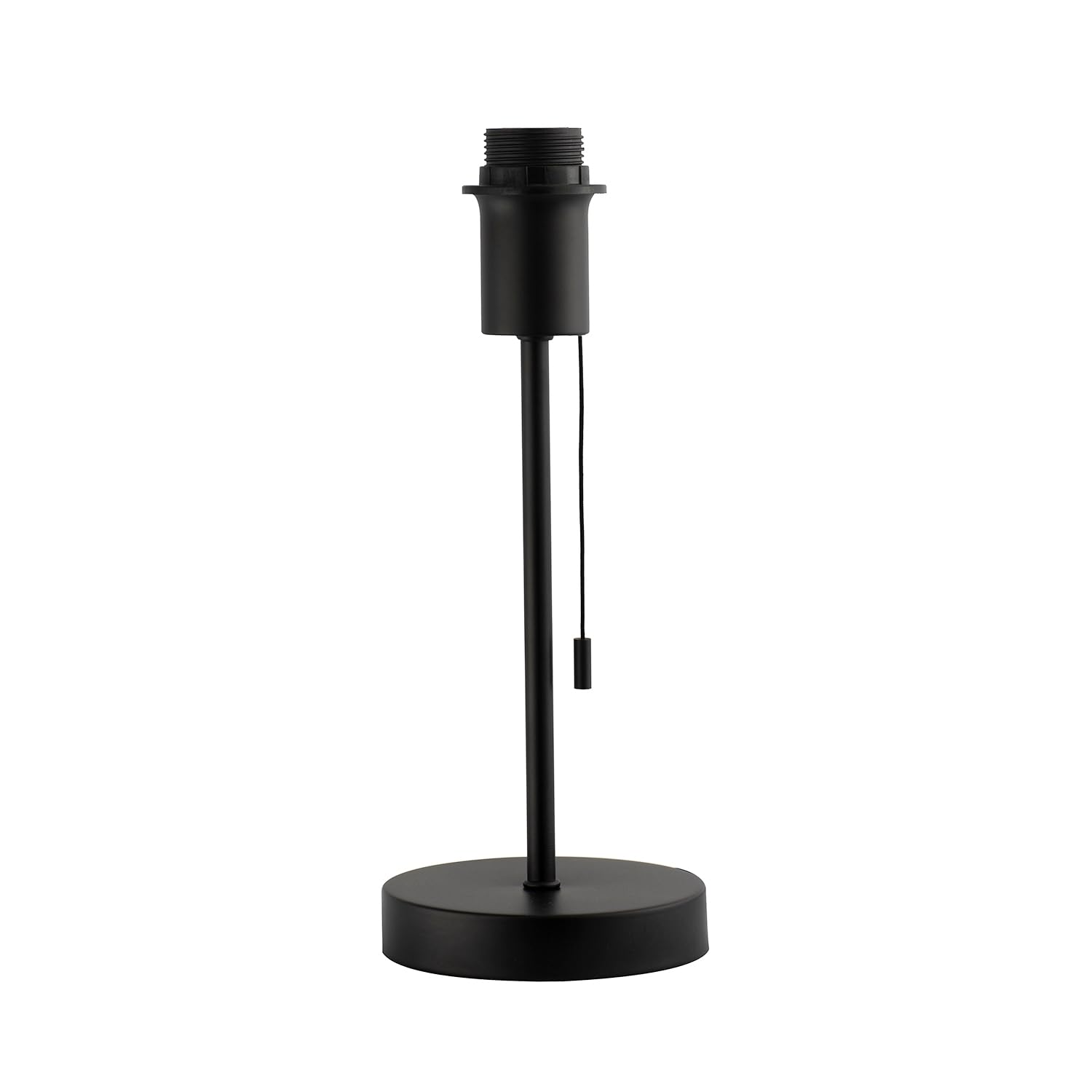 Happy Homewares Traditional and Classic Table Lamp Base in Matte Black with Pull Cord Switch | 31cm x 13cm | 1 x 11w LED — image 1
