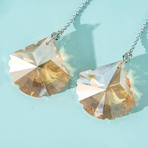 Image of 2 PCS Crystal Champagne Prism Drop Ceiling Fan Pull Chain Extender Decorative Switch