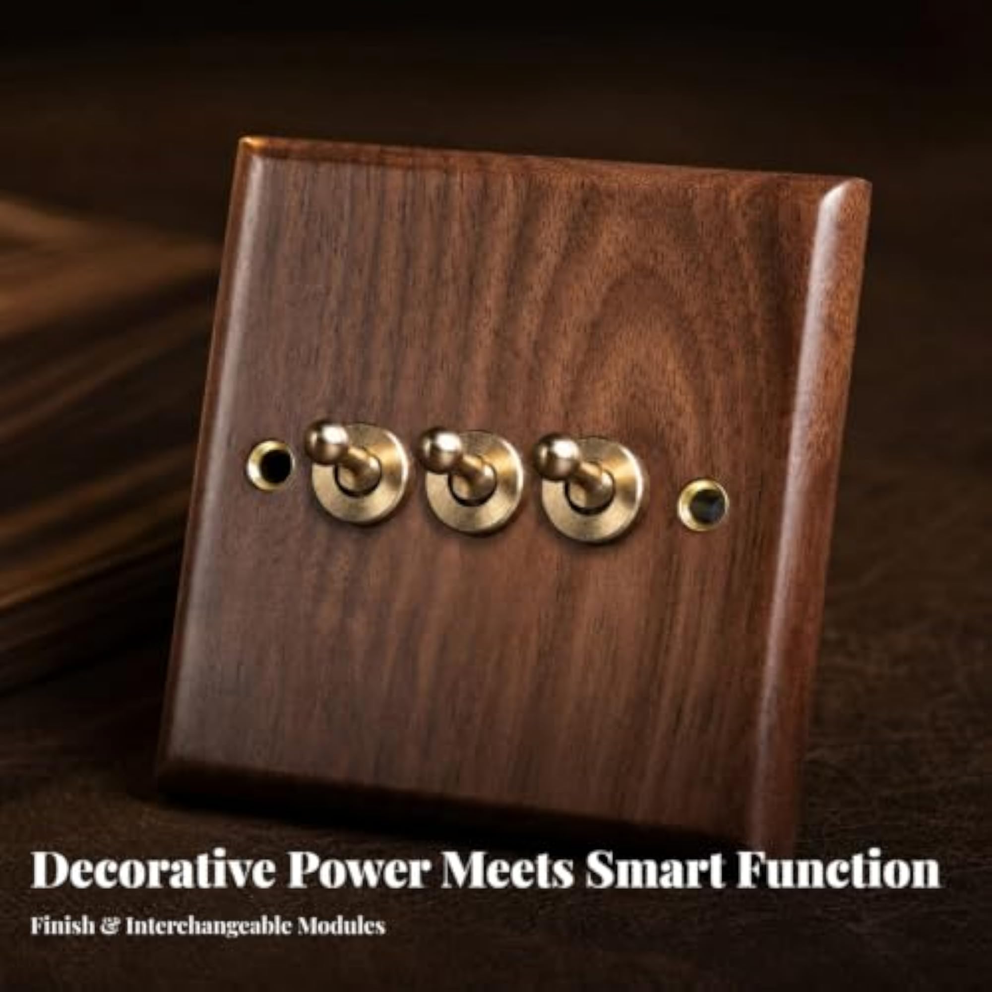 Rounded Edges Recessed Wooden Switch Plate