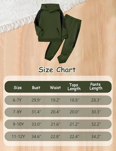 Boys Clothes Hoodie Kids Boys' Clothing Sets Stripe Color Block Sweatsuit 2pcs Long Sleeve Outfits with Pocket 6-12y