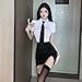 SINMIUANIME Women's Office Secretary Costumes Sexy Cosplay Lingerie Anime Underwear Teacher Professional Wear With Socks (2259White, One size)