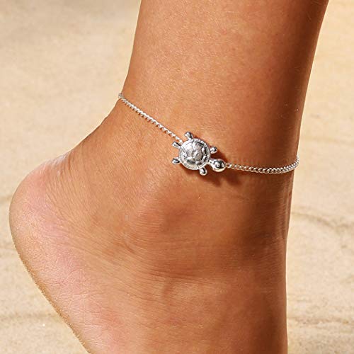 Preisvergleich Produktbild Strandschildkröte Fußkettchen Silber Fußkettchen Fuß Zubehör für Frauen und Mädchen