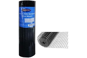 Black PVC Coated Welded Wire Mesh Garden Economy Fence 36 Inch x 25 Foot