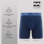Billabong Mens Boxer Briefs 4 Pack Long Leg Performance Compression Shorts Mens Underwear 7.5” Inseam - Image 5