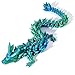TXB3DOK 3pcs 12in 3D Printed Crystal Dragon,3D Printed Flexible Articulated Dragon,Home Office Decor Executive Desk Toys, Fidget Toys for Autism/ADHD (Rainbow Red Gold Green)