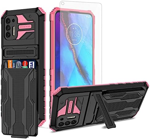 Custodia Per Motorola Moto G7/G7 Plus | Cover Protettiva In TPU Con Vetro Temperato | Nero - 2