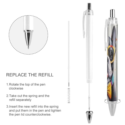 Bolígrafo retráctil para diario y oficina de 0,5 mm, pack de 4 con diseño de bulldog 4