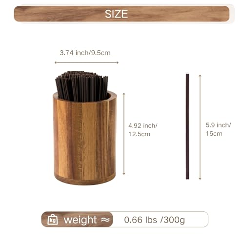 Set organizador con 100 pitillos desechables y soporte madera miniatura 2
