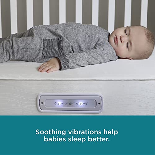 Contours Vibes 2-Stage Waterproof Soothing Vibrations Baby Crib And Toddler Mattress -200 Steel Coils - Made In Usa, 52"X28" #TOP2