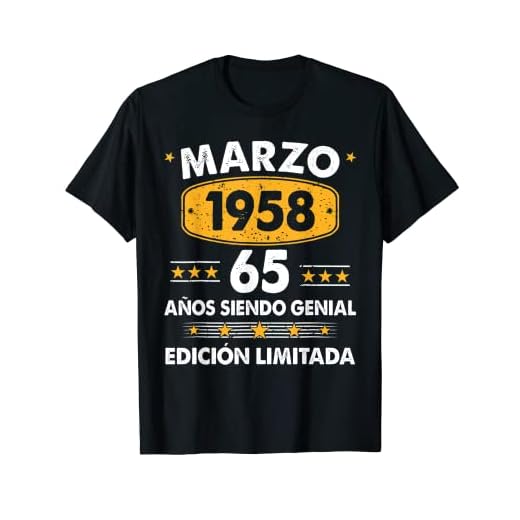 Hombre 65 Años Cumpleaños Regalo Hombre Marzo 1958 Marzo 65 Años Camiseta