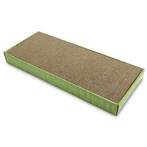 Image of Furhaven Pet Cat Scratcher | Corrugated Cat Scratcher with Catnip, Green, Standard
