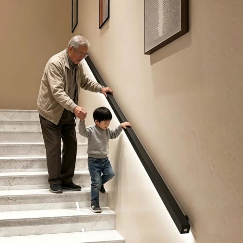 Main courante murale pour escalier intérieur et couloir avec éclairage LED