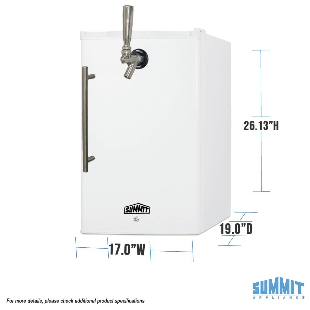 Summit 17" Mini Coffee Kegerator, Single Tap, Mini Keg, Tap Kit and 2.5 Gallon Keg Included - FF31L7FRTPC