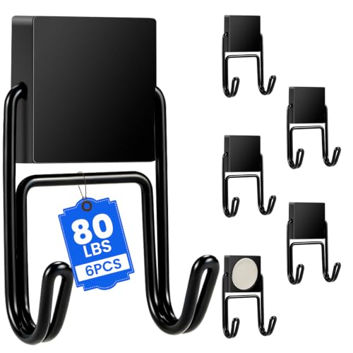 Image of MIKEDE Magnetic Hooks 80LBS, 6 Pcs Cruise Essential Heavy Duty Black Hook