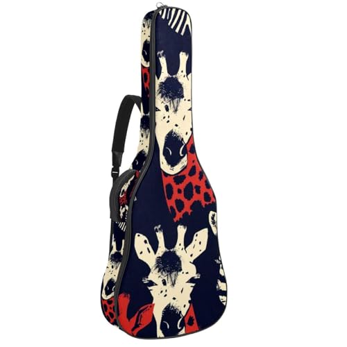 Housse guitare acoustique 109 cm étui imperméable en tissu Oxford à 2 poches