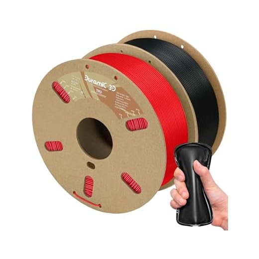 DURAMIC 3D TPU Filament 1.75mm Black RedcFlexible Filament 95A, Soft TPU 3D Printing Filament, 1kg Spool, Dimensional Accuracy +/- 0.05mm, Black Red 2 Pack