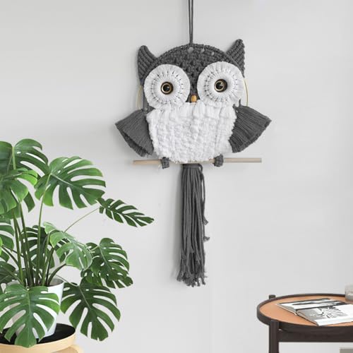 ACEDSGN Macrame Owl Wall Hanging 26x12Inch Boho Wall Decor for