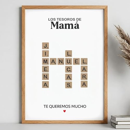 Transparent Gift Póster con Diseño Scrabble Personalizado. Cuadro para Regalar. Decoración Personalizada para el Hogar. Regalo personalizado para Día de la Madre, Día del Padre o Aniversarios. ⭐