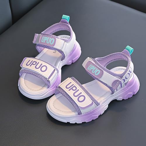 IWIHMIV Sandals for Girls Open Toe Comfortable Thick Soled Beach Non Slip Sandals with Rubber Sole Outdoor Summer Shoes3