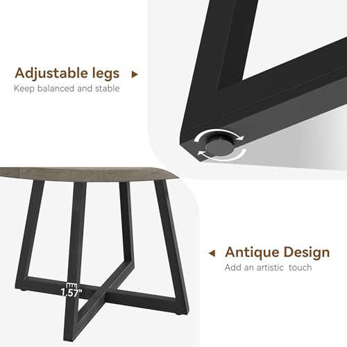 image for GAOMON Round Dining Table, 47 Inch Round Dinner Table for 4, Industria
