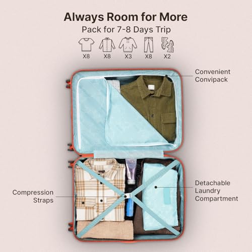 Image of uppercase Geo (Large) 76Cms, Hardsided Trolley Bag for Travel Printed Eco Polycarbonate Luggage, Combination Lock 8 Wheel Spinner Suitcase for Unisex, 2000 Days Warranty Green